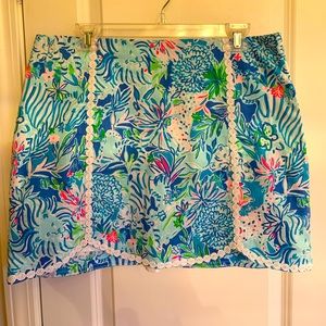 NWT Lilly Pulitzer Patty Skort in Coastal Blue Lion Around, size 12